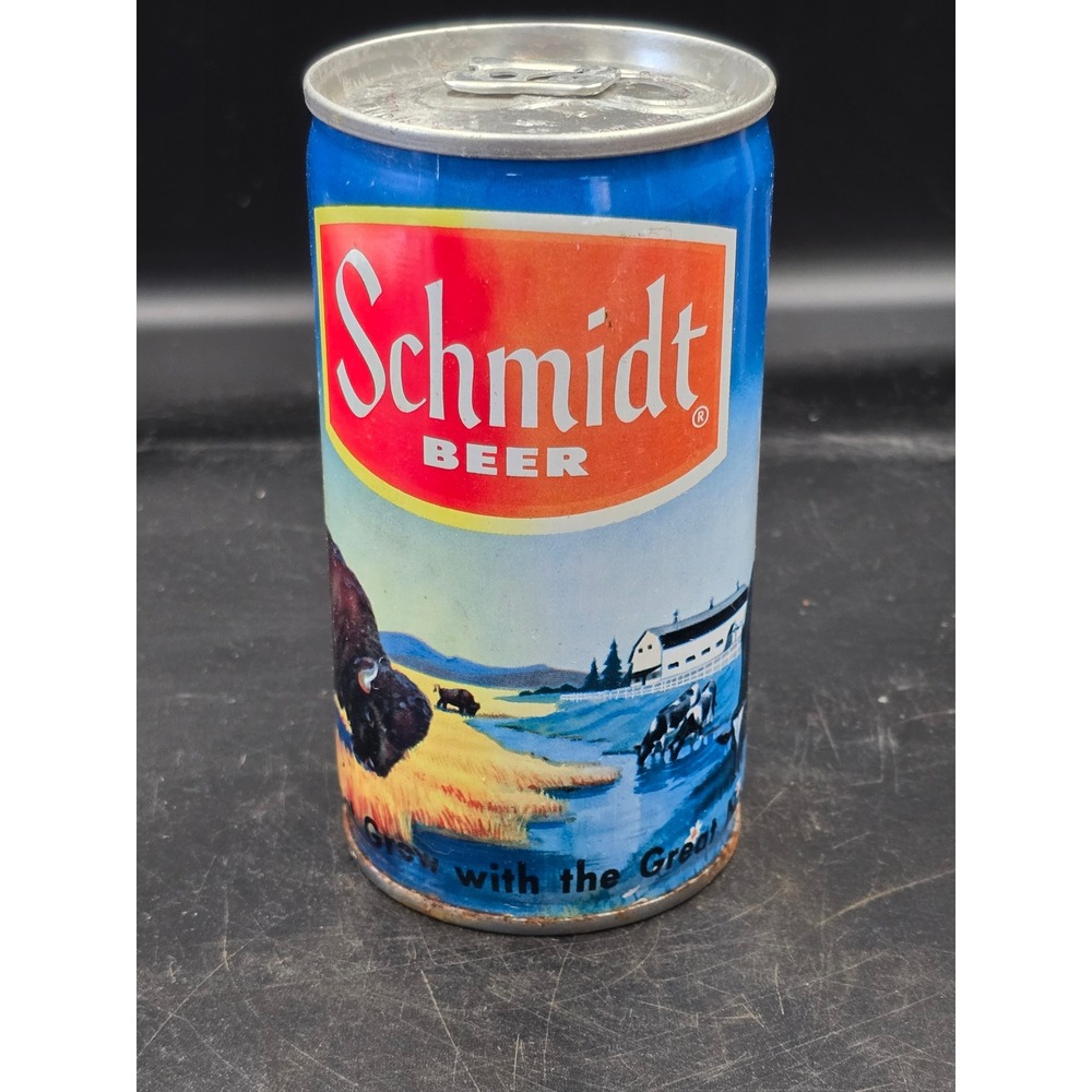 Vintage 1960's-1970's Schmidt Beer Can Advertising Indian Spear Fishing‎ Trout